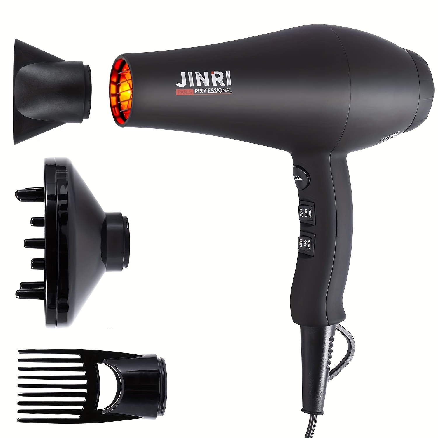 

Hair Dryer 1875w, Negative Blow Dryer, Professional Salon Hair Dryers With Diffuser, Concentrator, 2 And 3 Heat Settings, Gifts For Women, Day Gift