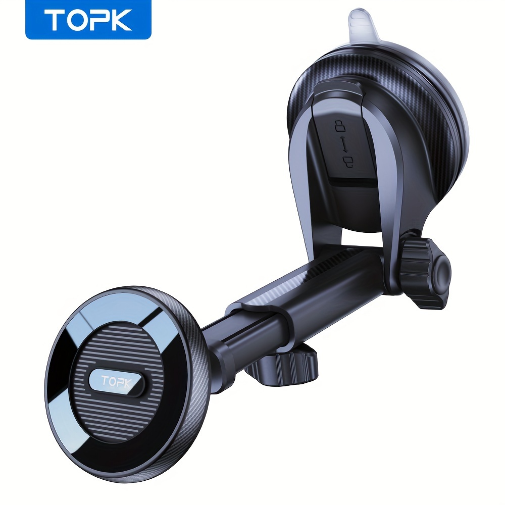 E-shop TOPK Auto-Handyhalterung, [20 Starke Magnete] Hochwertige Magnetische Halterung mit Einhandbedienung und Metallhaken für iPhone 16 15 14Pro Mini