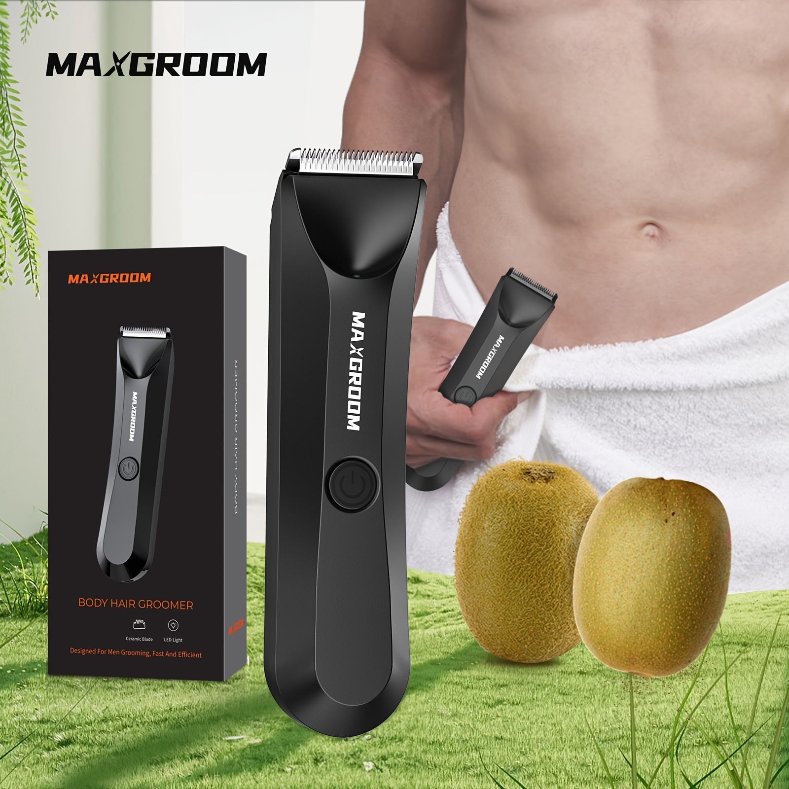 

Maxgroom Body Hair Trimmer For Men Pubic Hair Shaver Electric Groomer Hair Trimmer With Led Lighting Body Grooming M-9087