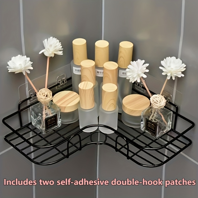 E-shop Eck-Duschregal aus Edelstahl - Rostfrei, Doppel-Nut-Design ist stabiler, Wandmontiertes Badezimmer-Aufbewahrungsregal, Geeignet für Shampoo,
