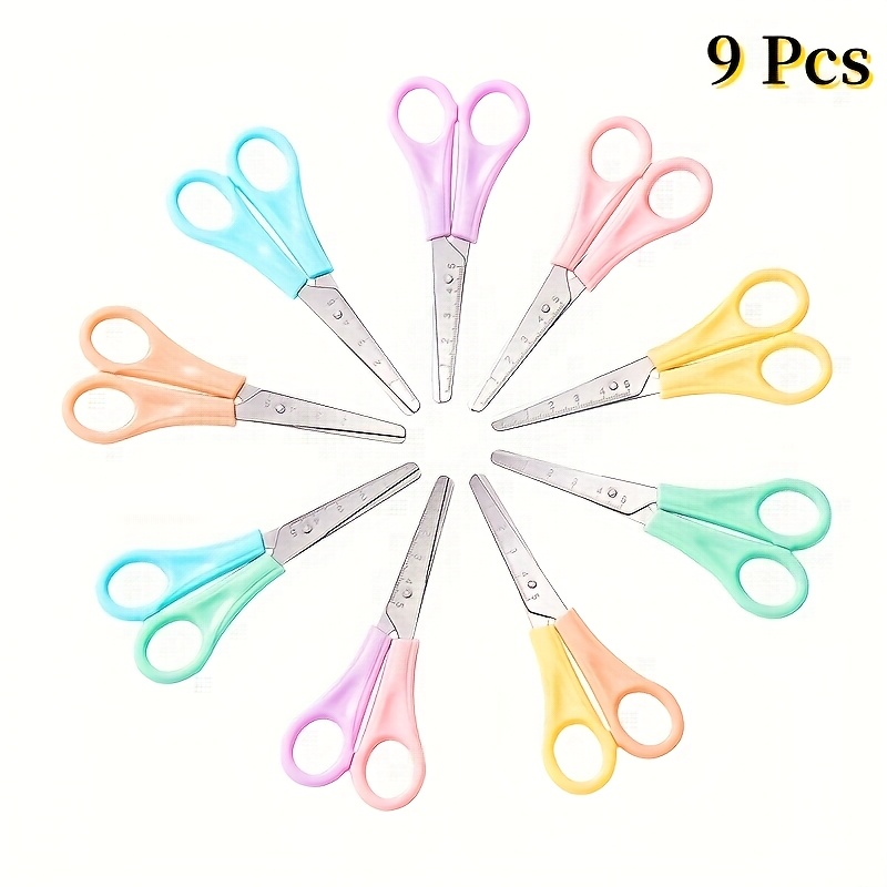 Ruler Scissors, Office Scissors, Craft Scissors, Safe Blunt-tip Student Scissors, Arts And Crafts Supplies, Comfortable And Safe Handles