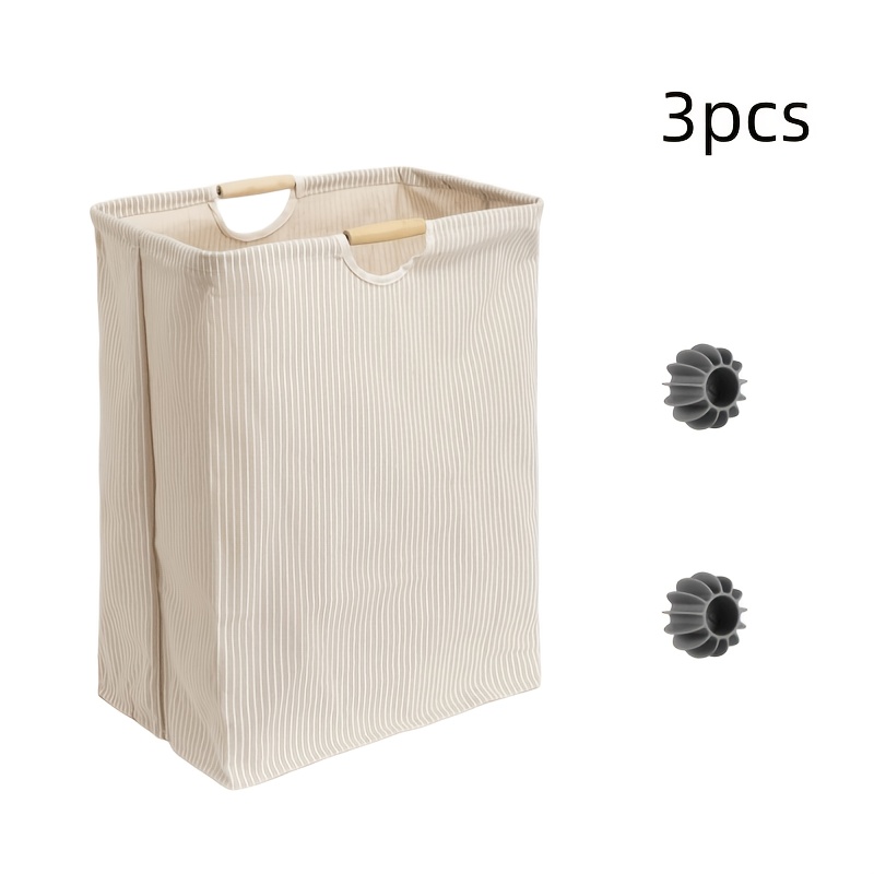TEMU 3pcs Set (1 Laundry Basket 2 Laundry Balls) Bohemian Style Oversized Laundry Basket With Handle - Freestanding, Elevated Dirty Laundry Basket