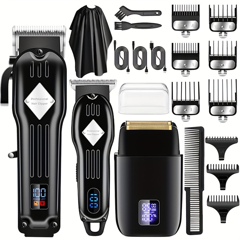 TEMU Hair Clippers For Men 0 Gapped Trimmer Rechargeable Foil Shavers Professional Hair Cutting Kit