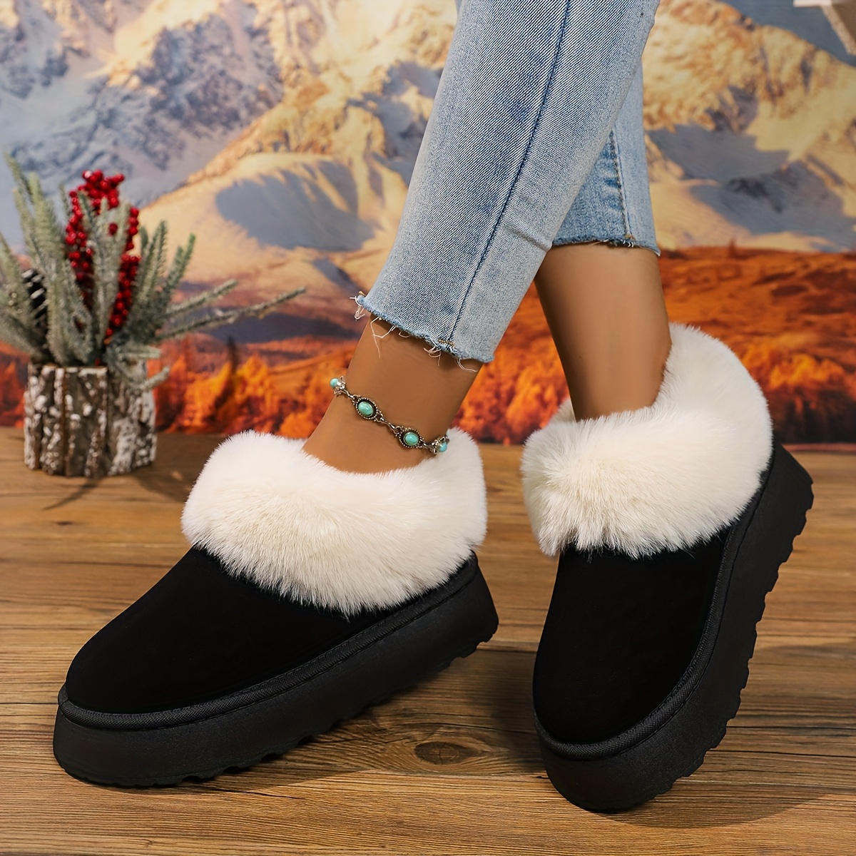 

Women's Comfortable Ankle Boots With Soles, Solid Color For Winter