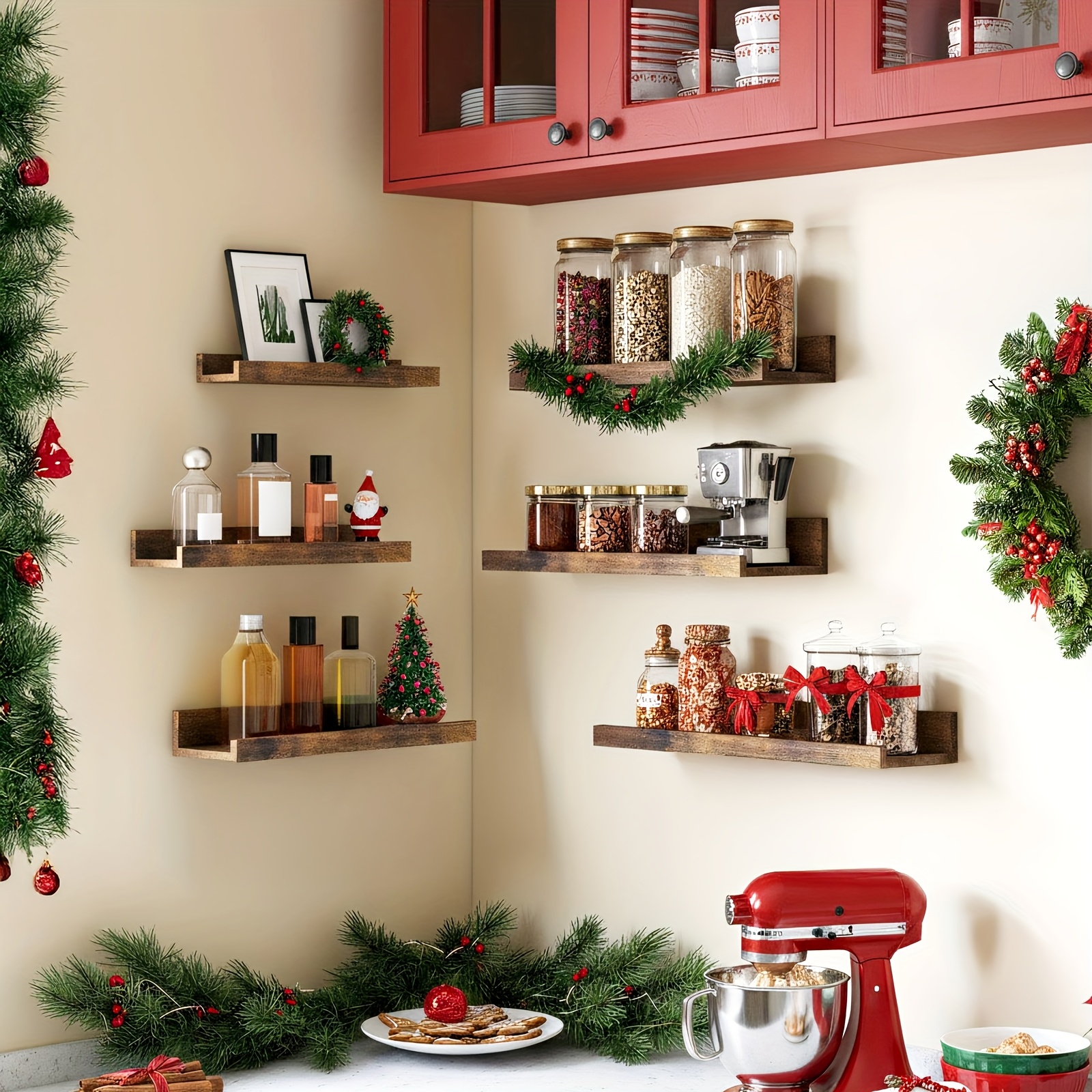 Floating Shelves 6pcs Wall Mounted Set