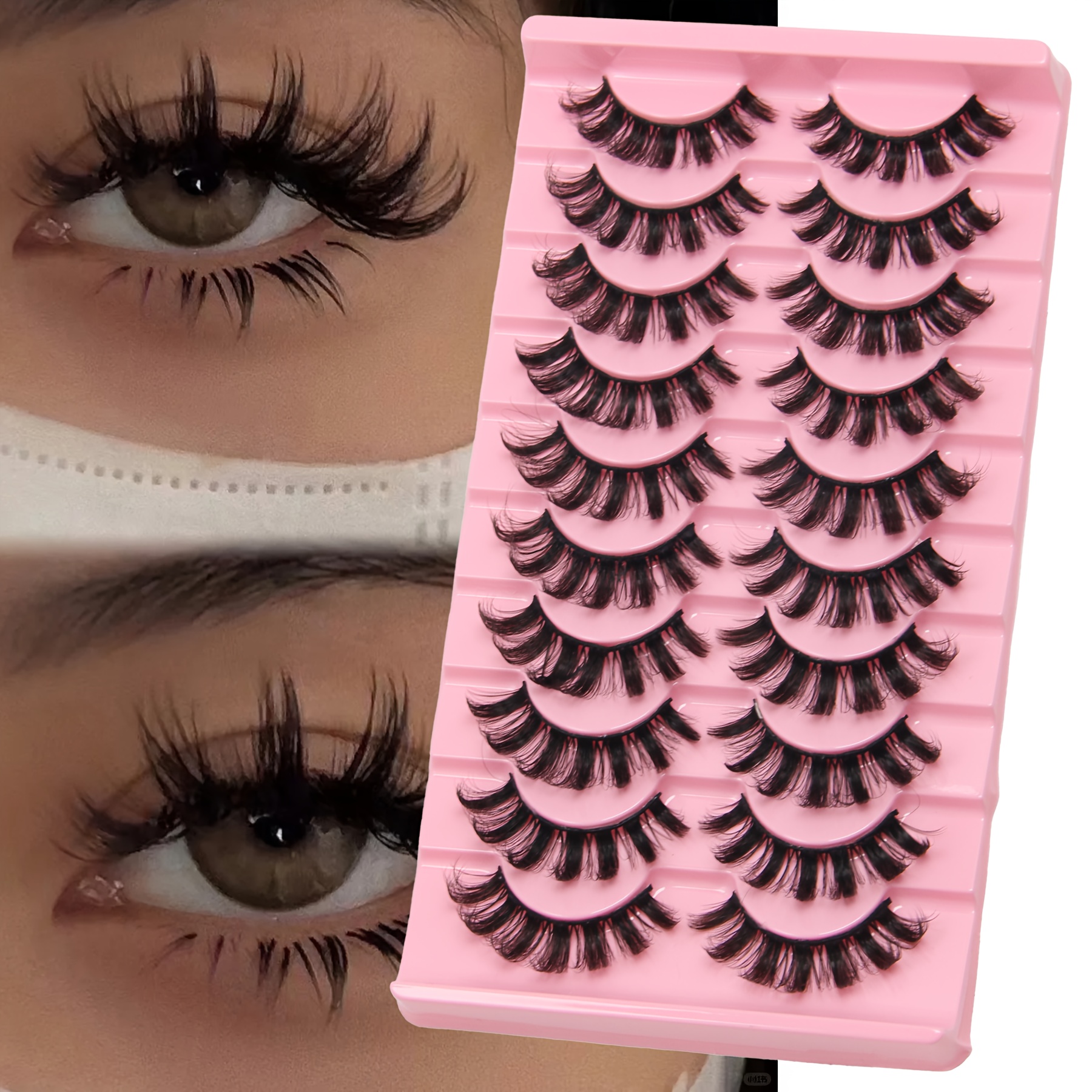 

10 Pairs 3d Fine Fluffy Lightweight False Eyelashes, Unscented Mink Fur Lashes For Dating, Parties, And Prom Makeup