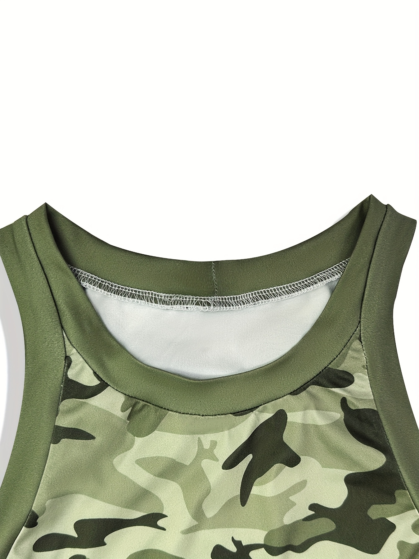 womens casual camo print tank top loose fit round neck Temu