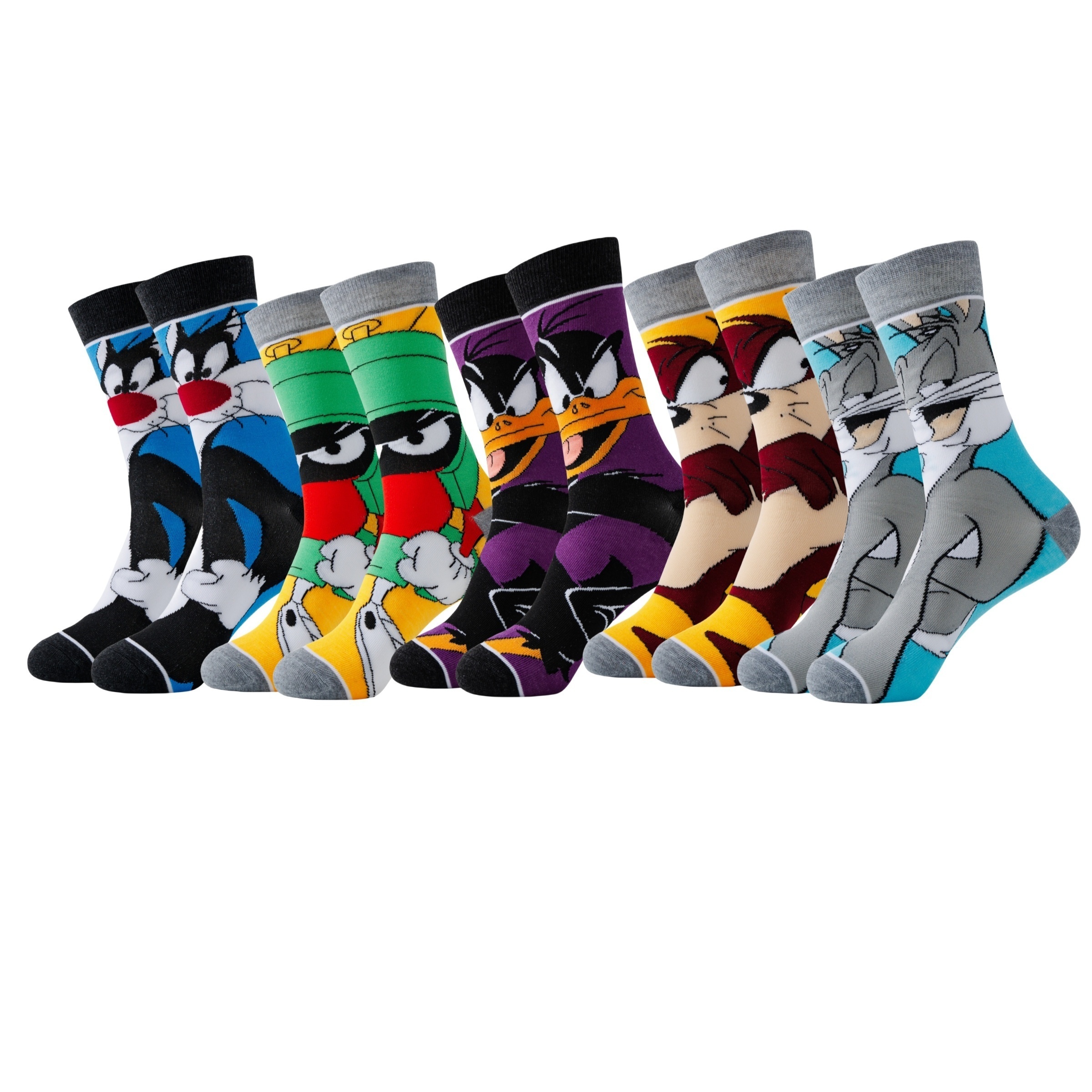 

5/10 Pairs Men' Cotton Crew Socks With Cartoon Superhero Patterns, Breathable Comfortable Novelty Socks, Gift For Men, Unisex Casual , Outdoor Wear