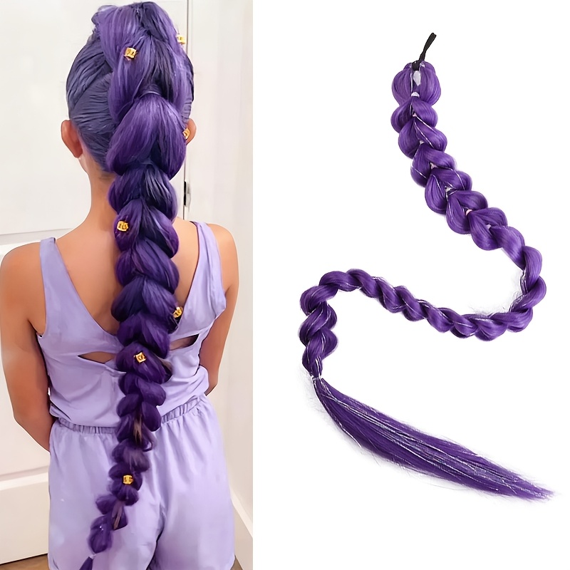 TEMU Purple Wig | With | Advanced Synthetic Hair, Suitable For Hairstyle, Role Play And