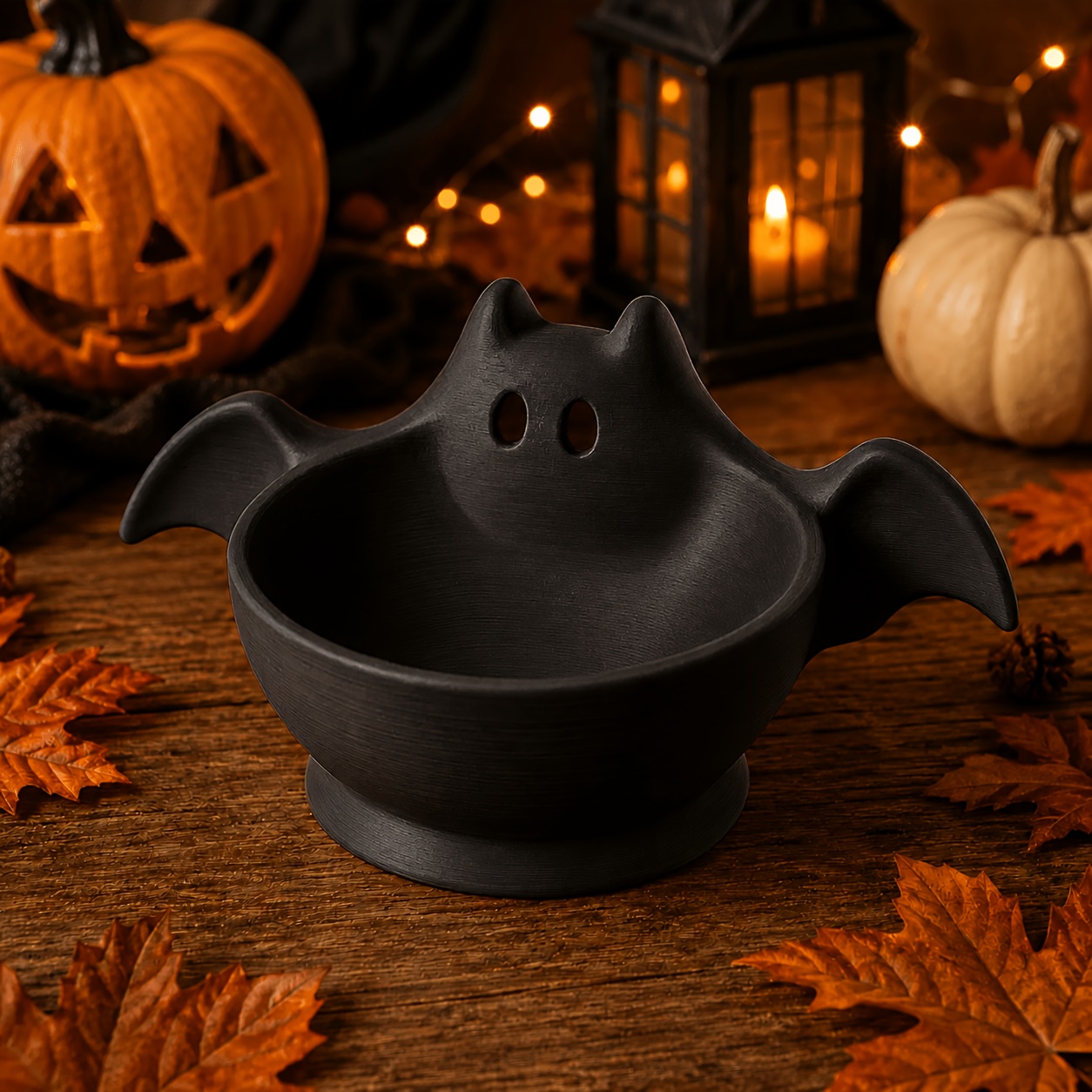 TEMU Halloween Fledermaus-Dekoschale, niedliche Fledermaus-Statue-Ablageschale, geeignet für Schreibtisch, Badezimmer, Schlafzimmer, Eingangsbereich,