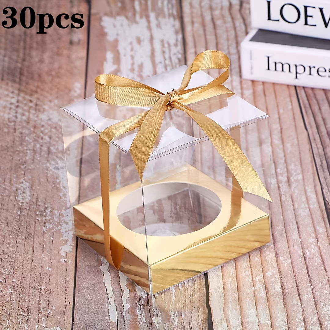 TEMU Gift For Her/him 30pcs-folding Clear Plastic Packaging Box, Suitable For Christmas Gift Box, Christmas Decoration, Wedding Decoration, Party