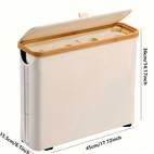 large capacity foldable toilet paper holder with lid space saving bathroom organizer durable composite wood frame gray fabric storage solution toilet paper storage containers