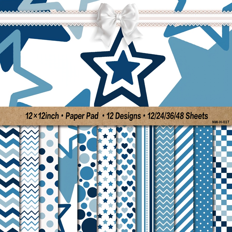 

12x12 Pad, Theme Patterned , 12/24/36/48 Sheets, Cardstock For Diy , Card Making, And Scrapbooking