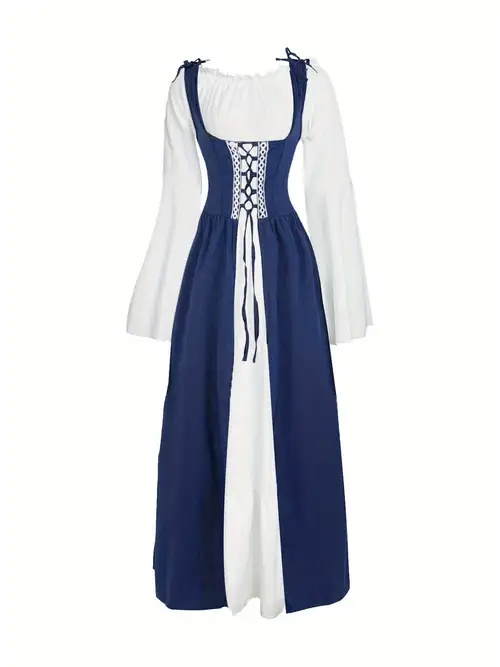 Renaissance Dress In Midnight | Indigo Blue Gothic Victorian Corset Gown - Dare Fashion - Foto 2