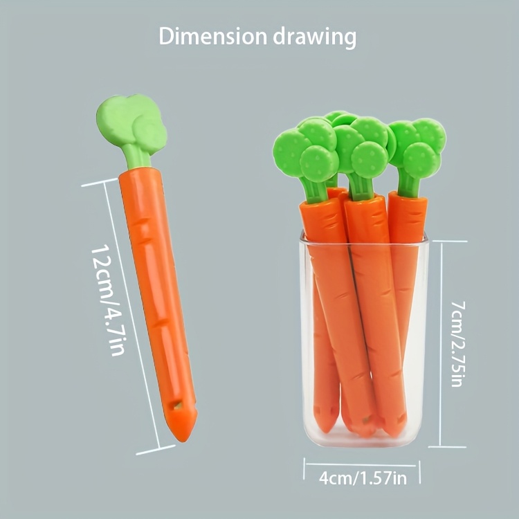 12pcs magnetic carrot shaped plastic clips non food contact sealed refrigerator pantry clips suitable for plastic bags snack packs kitchen organizing accessories Product details 3