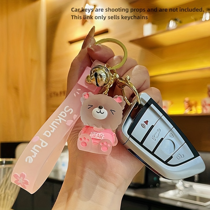 

Cute Cartoon Jelly Resin Keychain, Cute Bell And Women's Bag Pendant, Suitable For Men And Women Couples Car Key Pendant, Multiple Colors From