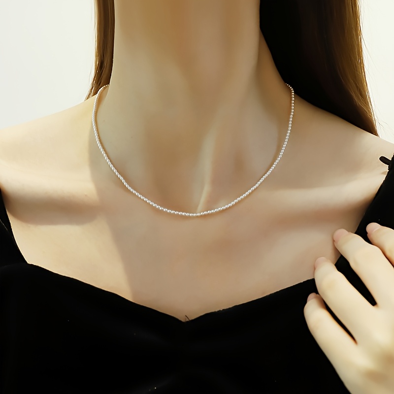 Image of 1pc Lazy Necklace For Women, Offering A Niche Aesthetic And Versatile Collarbone Chain. Suitable For Daily Commutes, Holiday Gifts, And For Sisters Or Mothers To Wear