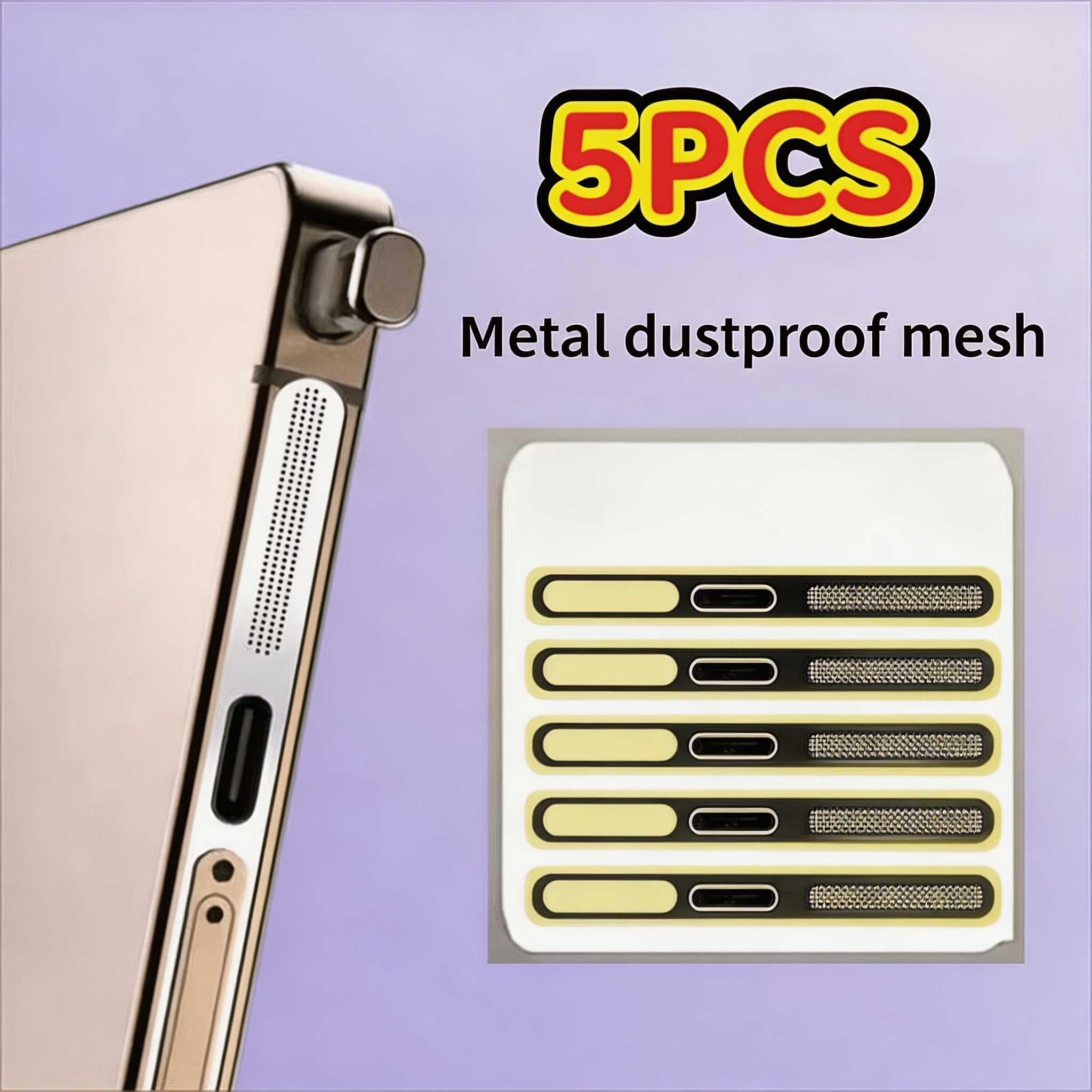 E-shop Passend für for S26/Ultra/S25 Ultra/S24 Ultra, integrierter Metall-Staubschutz, 5er-Set