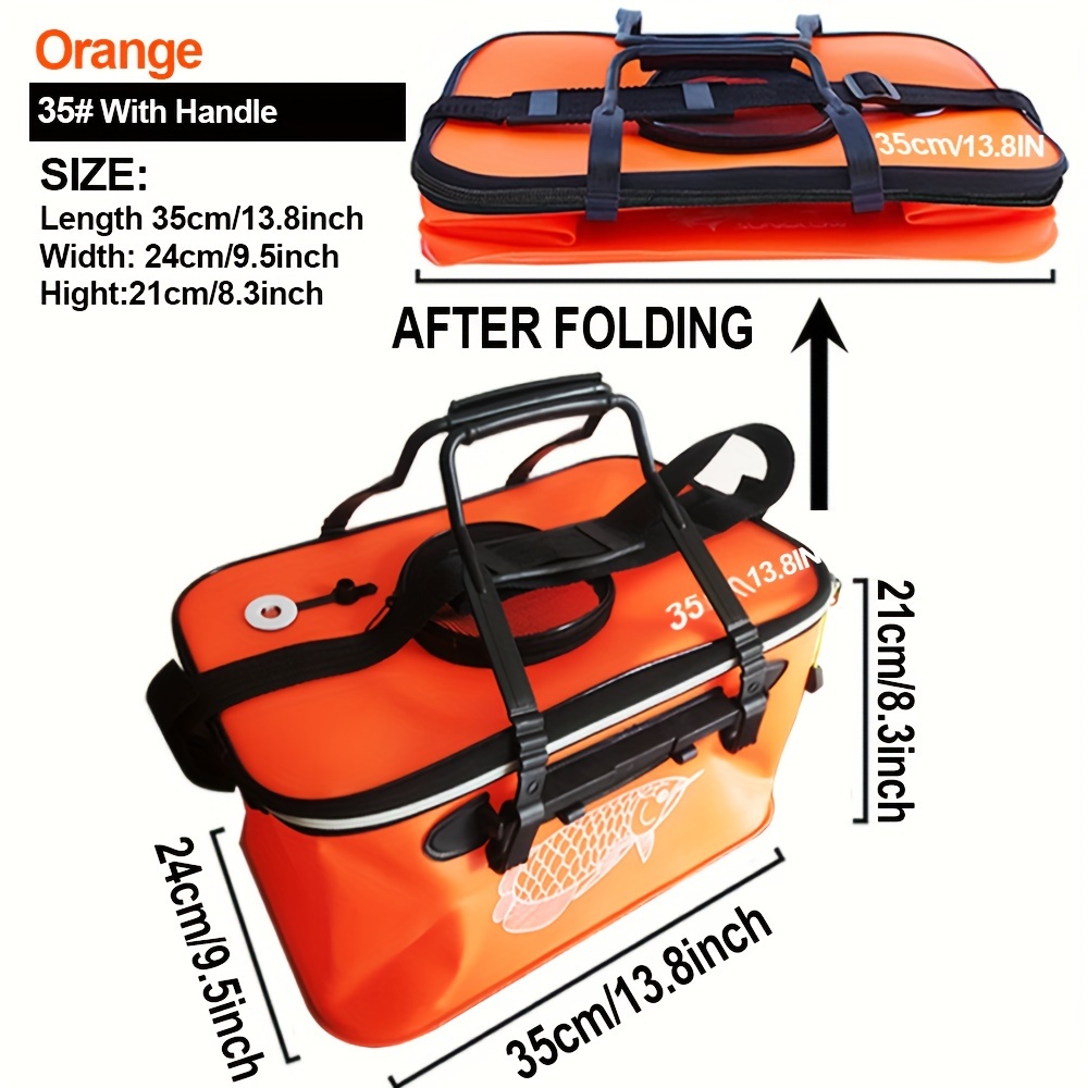 TEMU Portable Multi-functional Eva Fishing Bag: Spacious, Collapsible, No-pump Needed, Camping &
