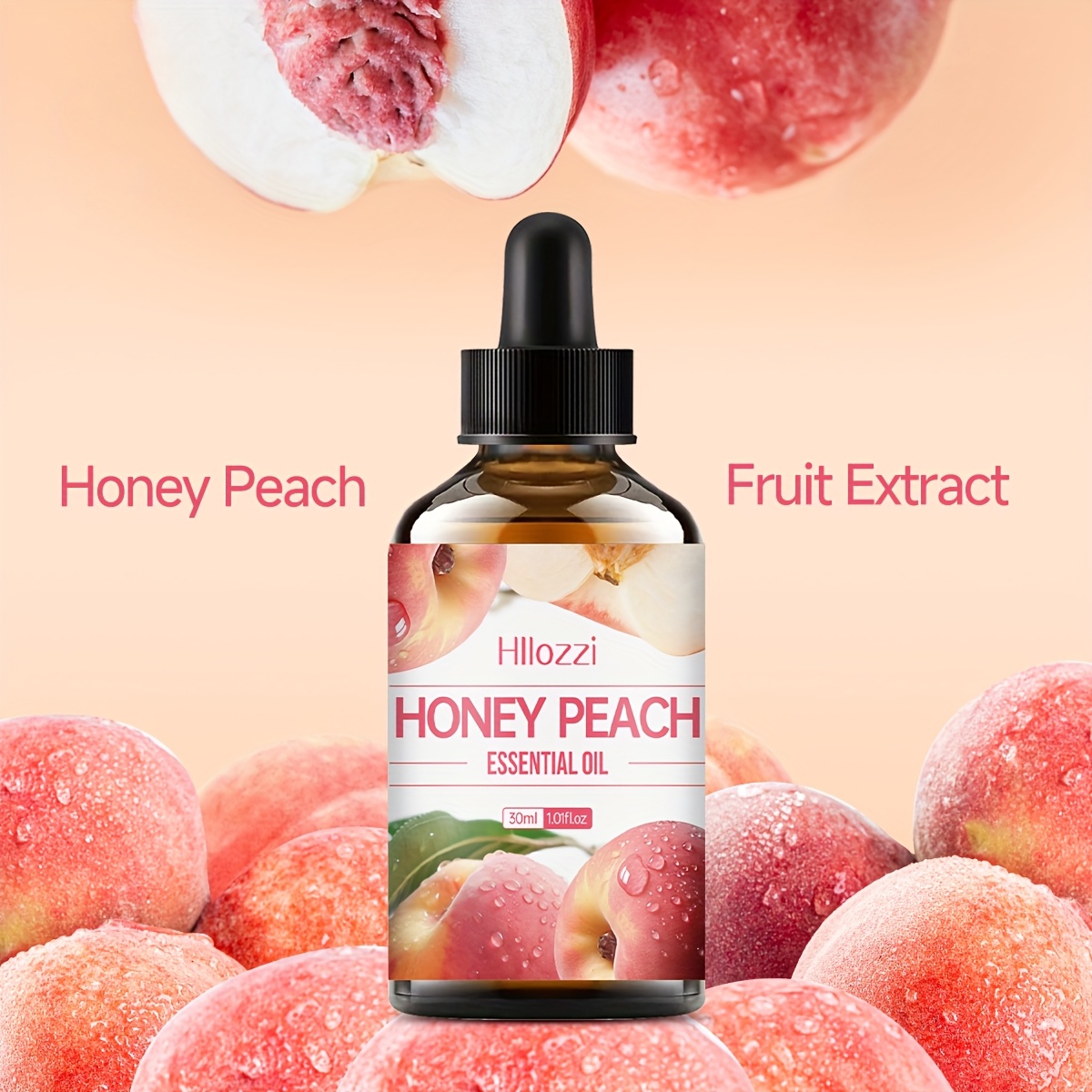 Honey Peach Essential Oil, Sweet Peach Scent Moisturizing Oil for Hair, Face And Body Care, Suitable For, Bath Routine And Body Massage, Alcohol-Free, Suitable for All Skin Types