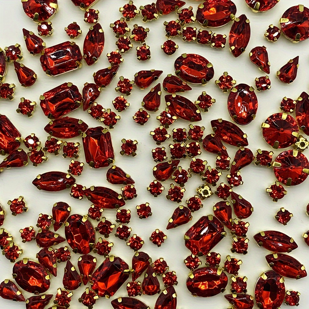 

100pcs Mixed Rhinestones , For Sewing, Embellishing Clothes, , Dresses, And Jewelry Diy Crafts