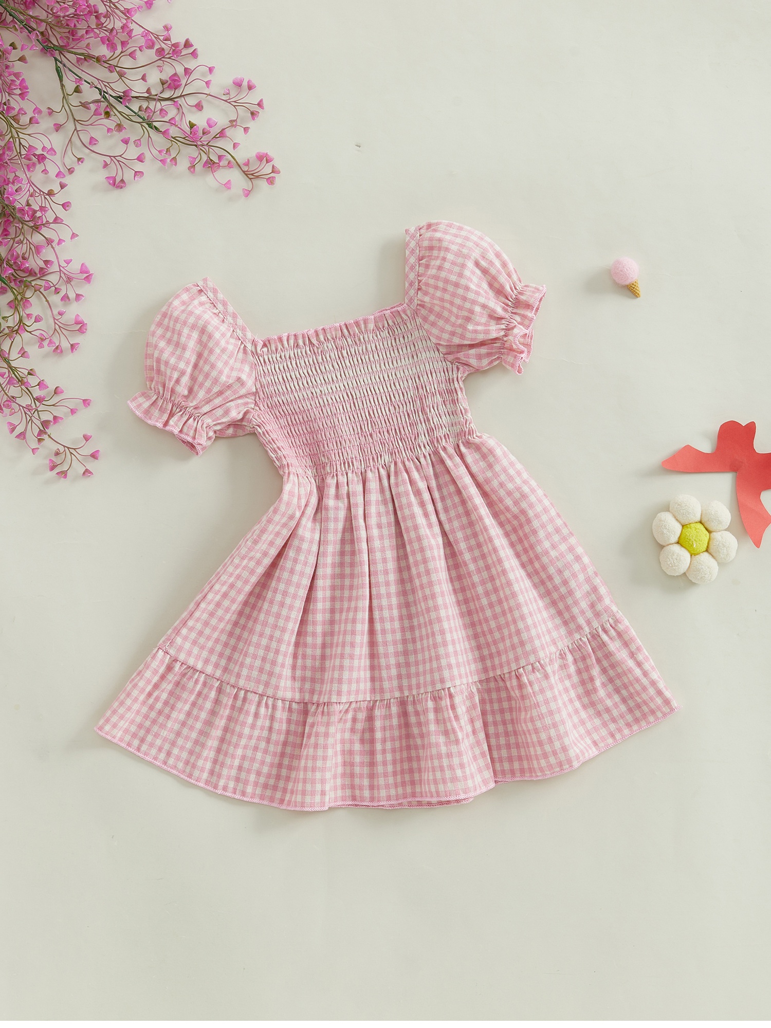 Collar Blue Gingham Girls Dress Blue Dress Toddler Girl, Girls Spring  Dress, 1-4 Years Toddler Kids Baby Girls Summer Casual Dress Short Puff  Sleeve A-Line, Toddler Girls Dresses,