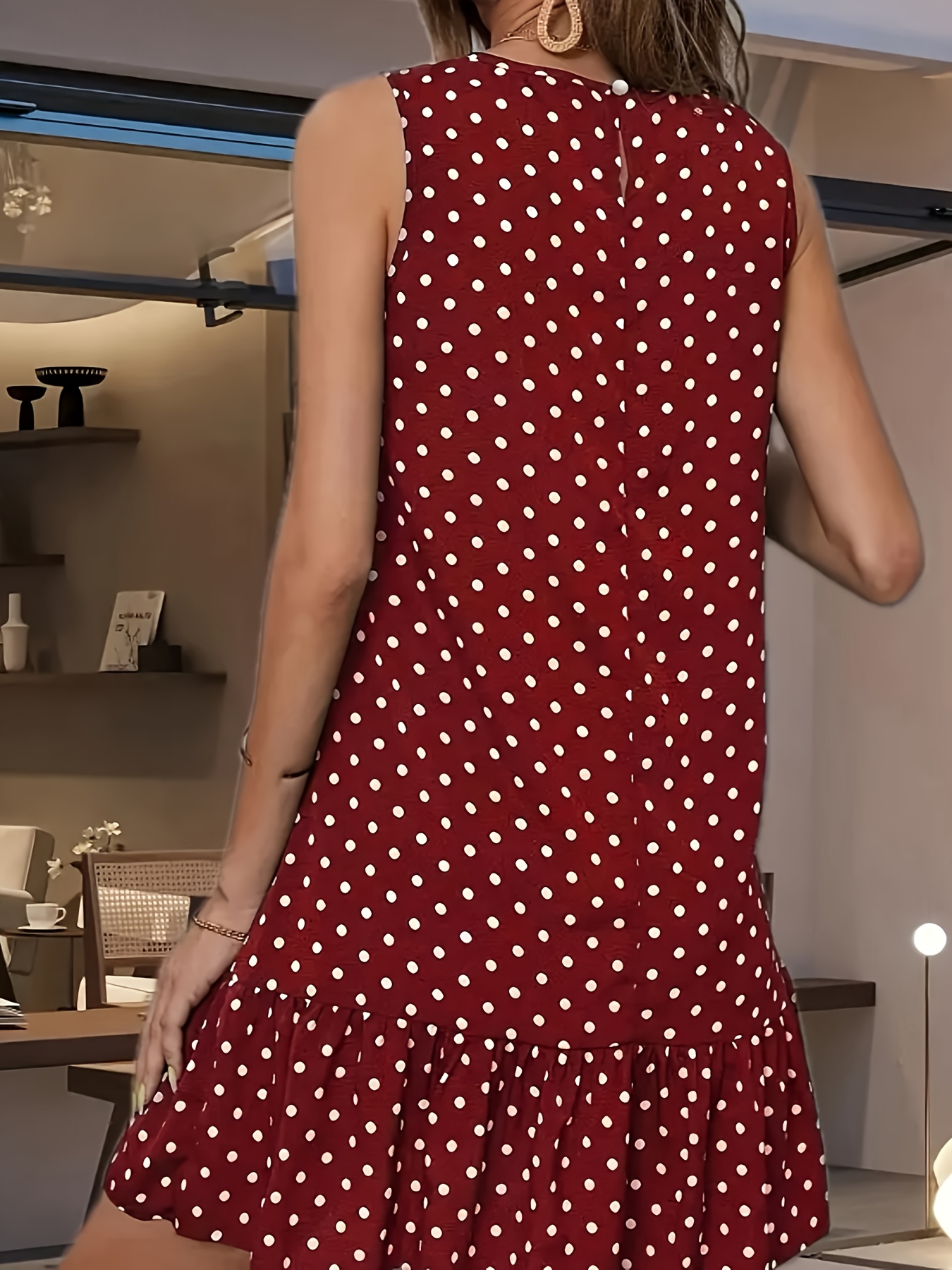 elegant womens sleeveless casual versatile polka dot dress - Temu  Netherlands