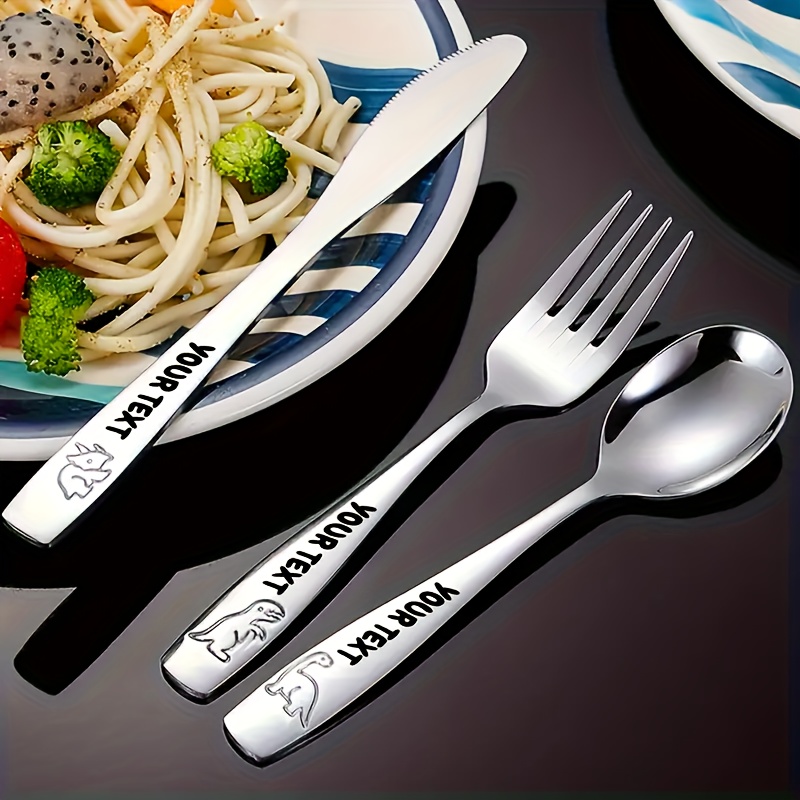 personalized stainless steel cutlery set   name   12 dinosaur pattern set including knife   and teaspoon suitable for   dining and special occasions Product details 7