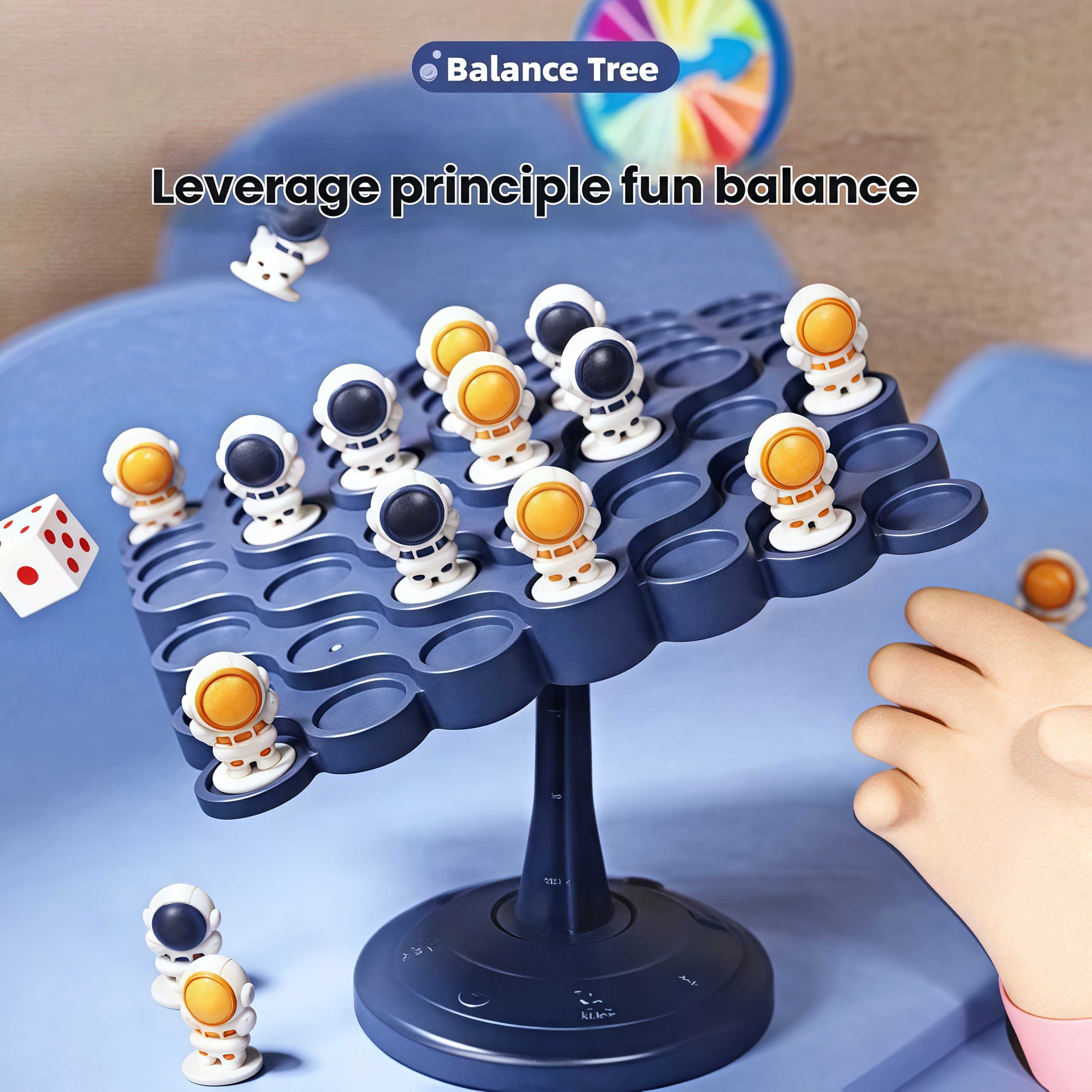 Árbol de equilibrio de astronauta, entrenamiento de enfoque, juguete de juego de mesa de rompecabezas para el pensamiento, para entrenar la atención de los niños, interacción entre padres e hijos, juguete novedoso, ideal e interesante