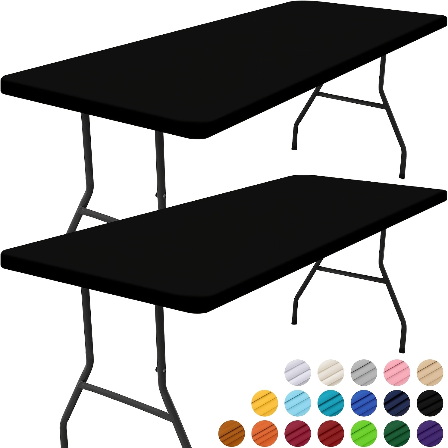 of 2 spandex table covers elastic fitted cloths for 6   rectangular tables washable stretch covers for outdoor   christmas and new year celebrations 30 x72 6ft 183 76 76cm