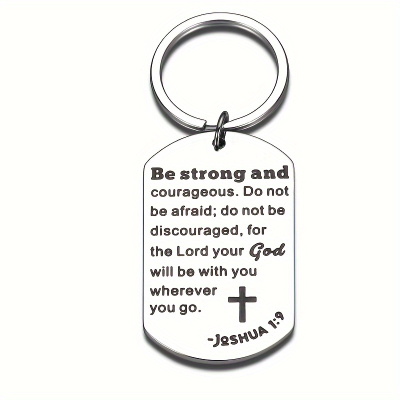 Inspirational Christian Keychain Men Easter Gifts Men Religious  Thanksgiving Baptism Keychain, 90 Days Buyer Protection