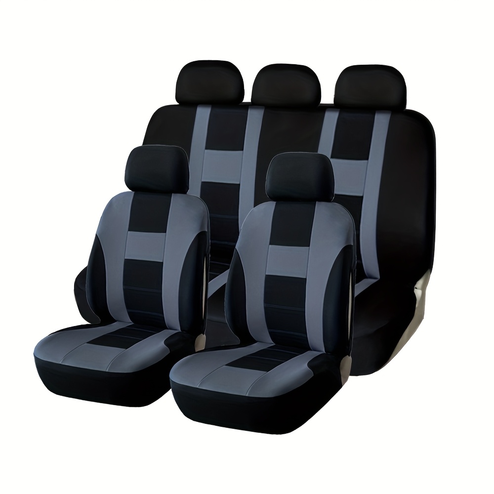 TEMU Housses de siège auto universelles 5 places, respirantes et confortables, en polyester avec rembourrage en éponge, adaptées à toutes et à tous