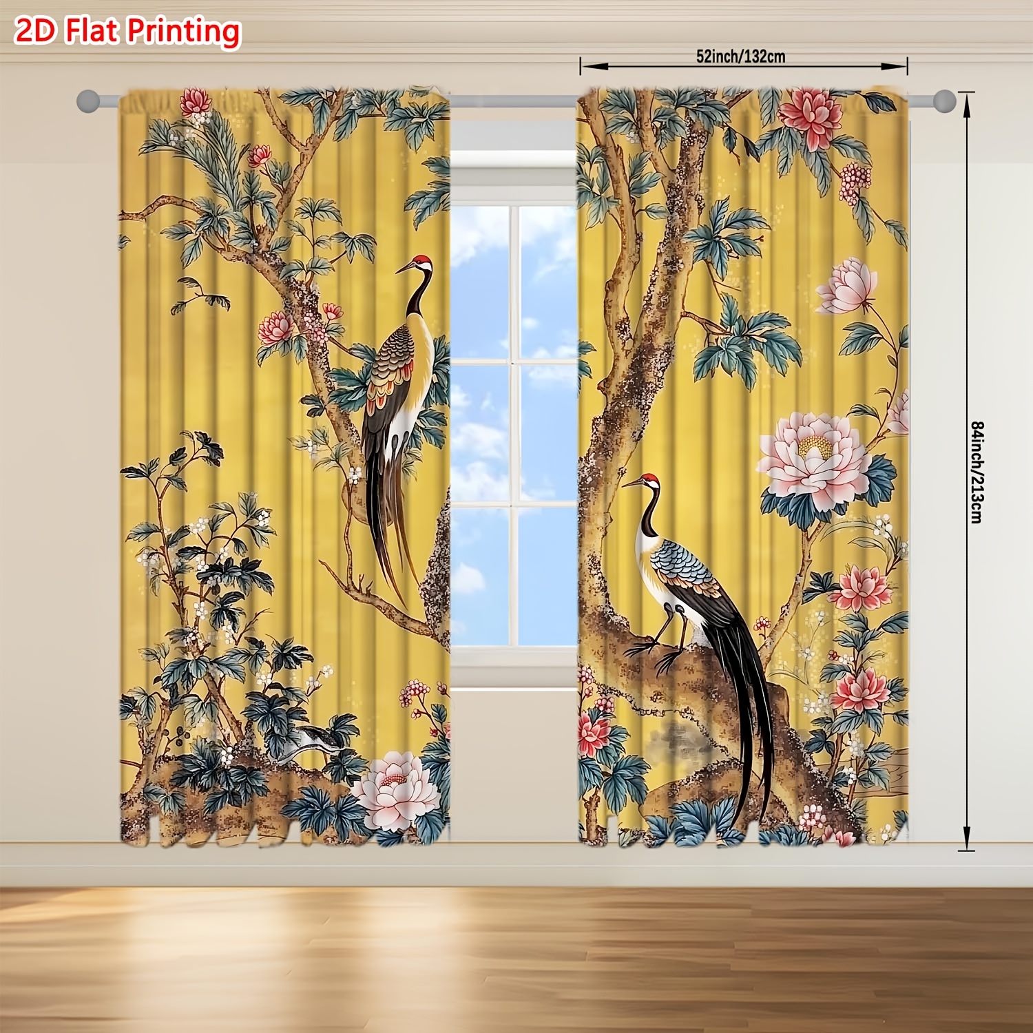 TEMU 2 Panels Modern Blackout Thermal Insulating Window Curtains - Light Filtering Semi Blackout Panels Suitable For Bedroom, Living Room, Kitchen -