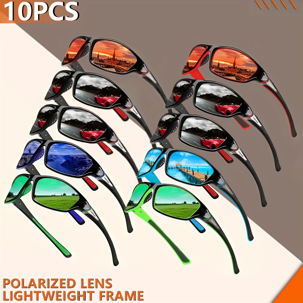 

10-pack Polarized Sports Glasses For Men & Women, Uv Protection Full Rim Frames, Lightweight Pc, Tac Lens For Climbing, Running & Fishing – Outdoor Activity & Casual Travel Eyewear