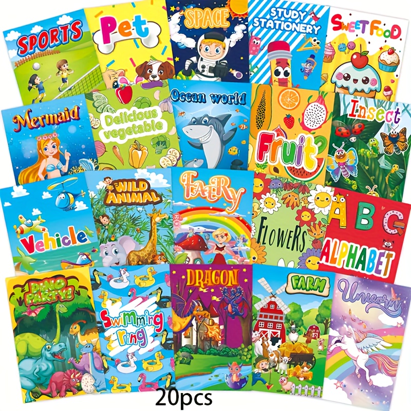 20pcs coloring books designed for children featuring drawing toys   illustrations and fun doodle activities   educational drawing books serve as art supplies for learning to draw random styles
