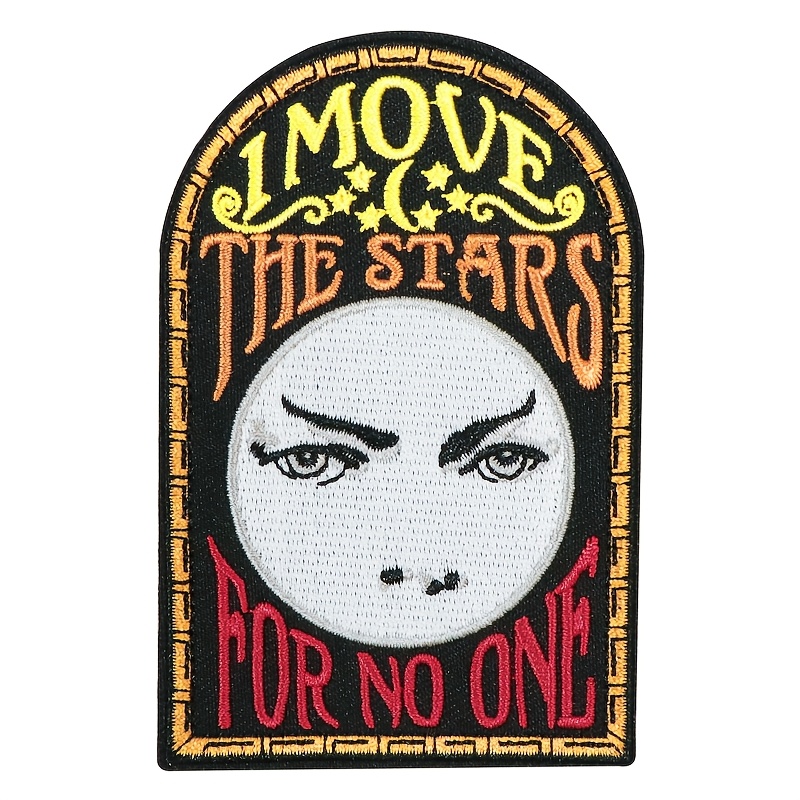 TEMU 1 pièce Patch Broderie à Chaud "Je Déplace les Étoiles pour Personne", Accessoire de Décoration DIY pour Vêtements en Tissu