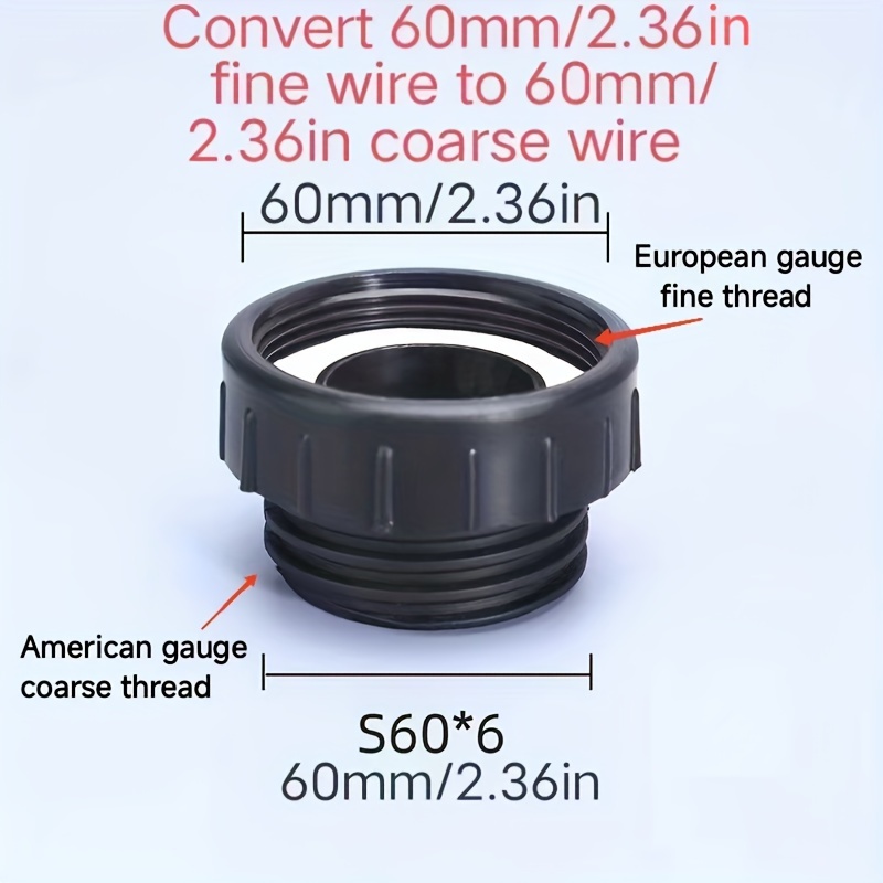 Plastic Ibc Tote Valve Adapter Connector Kit, Universal Thread Standard Fits European & American Outlets, Ibc Tank Barrel Valve Accessory Adapter Fine 62mm To 60mm Coarse Thread Conversion Set