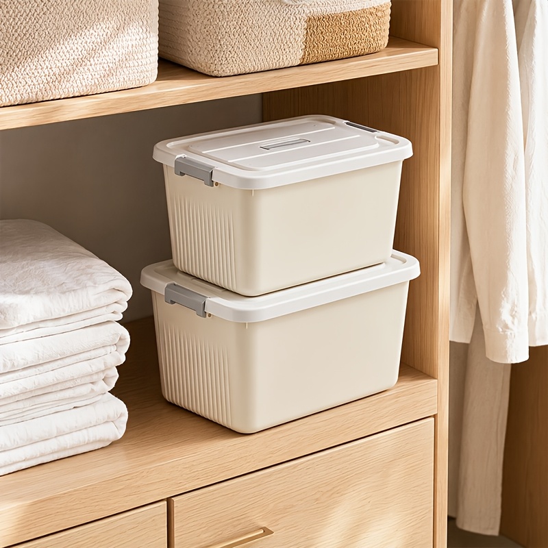 2pcs Large-Capacity Stackable Storage Bins with Lids