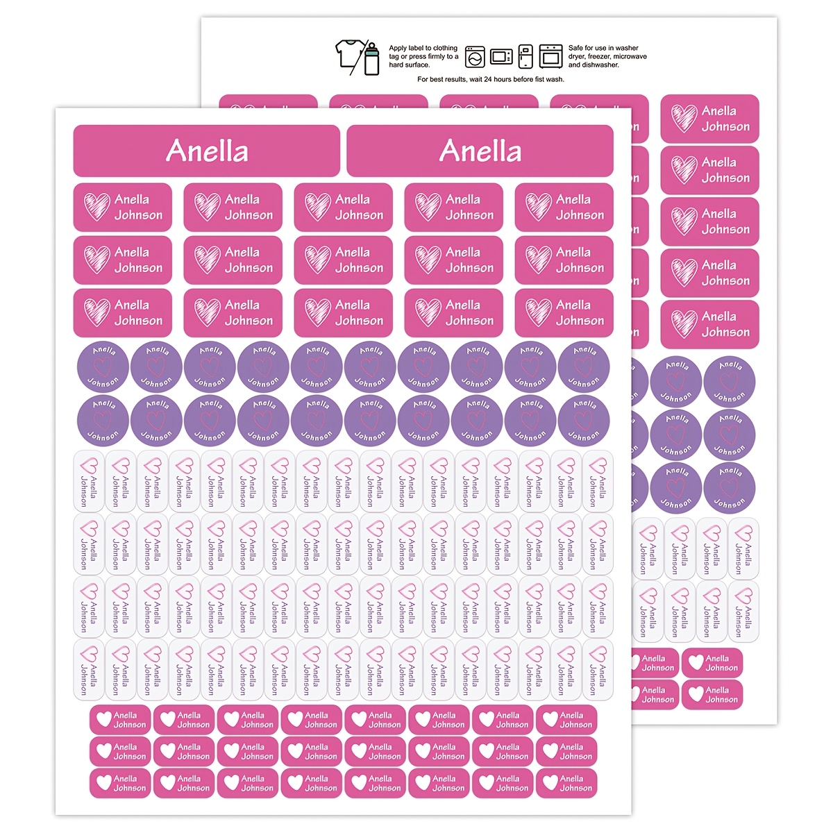 TEMU 234pcs Personalized Color Custom Name Tags Stickers, Personalized Stickers, Name Stickers, Custom Water Bottle Stickers, Customizable Birthday