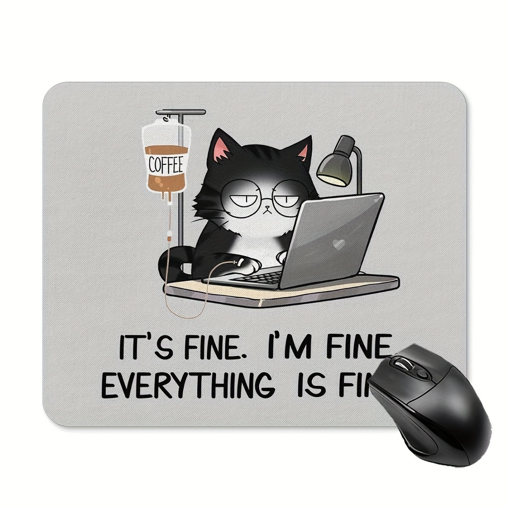 

Funny Black Cat Mouse Pad With Dense Slip-resistant Shading Layer - 9.45 X 7.9 Inches, 3mm Thick, Rubber, Non-slip, Perfect For Office Or As A Gift For Colleagues