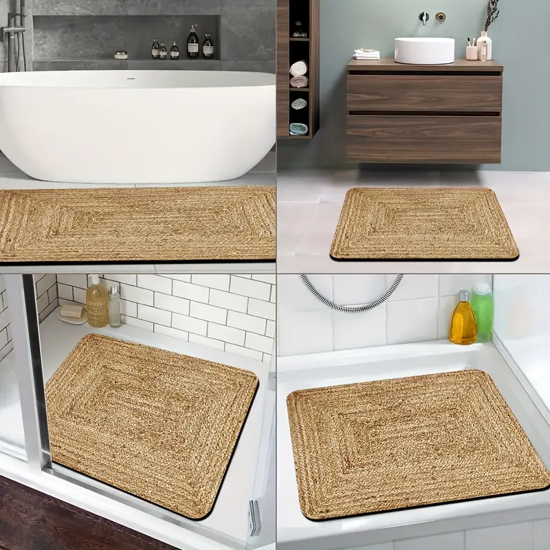 1pc diatomite bath mat retro texture print design quick dry non slip absorbent floor mat soft and comfortable for bathroom shower room laundry room bedroom doorway kitchen rug rv bathroom Product details 8