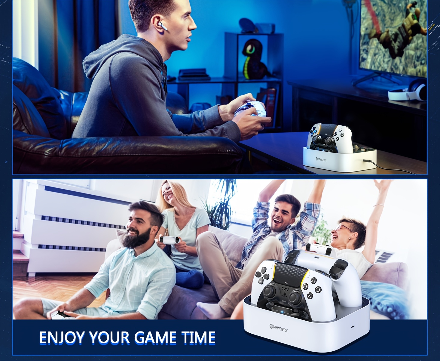 محطة شحن جهاز التحكم في الألعاب ps5، متوافقة مع جهاز التحكم في الألعاب   edge، حامل شحن سريع مع كابل، محطة شحن مزدوجة للتحكم في الألعاب ps5 و   edge تفاصيل المنتج 3