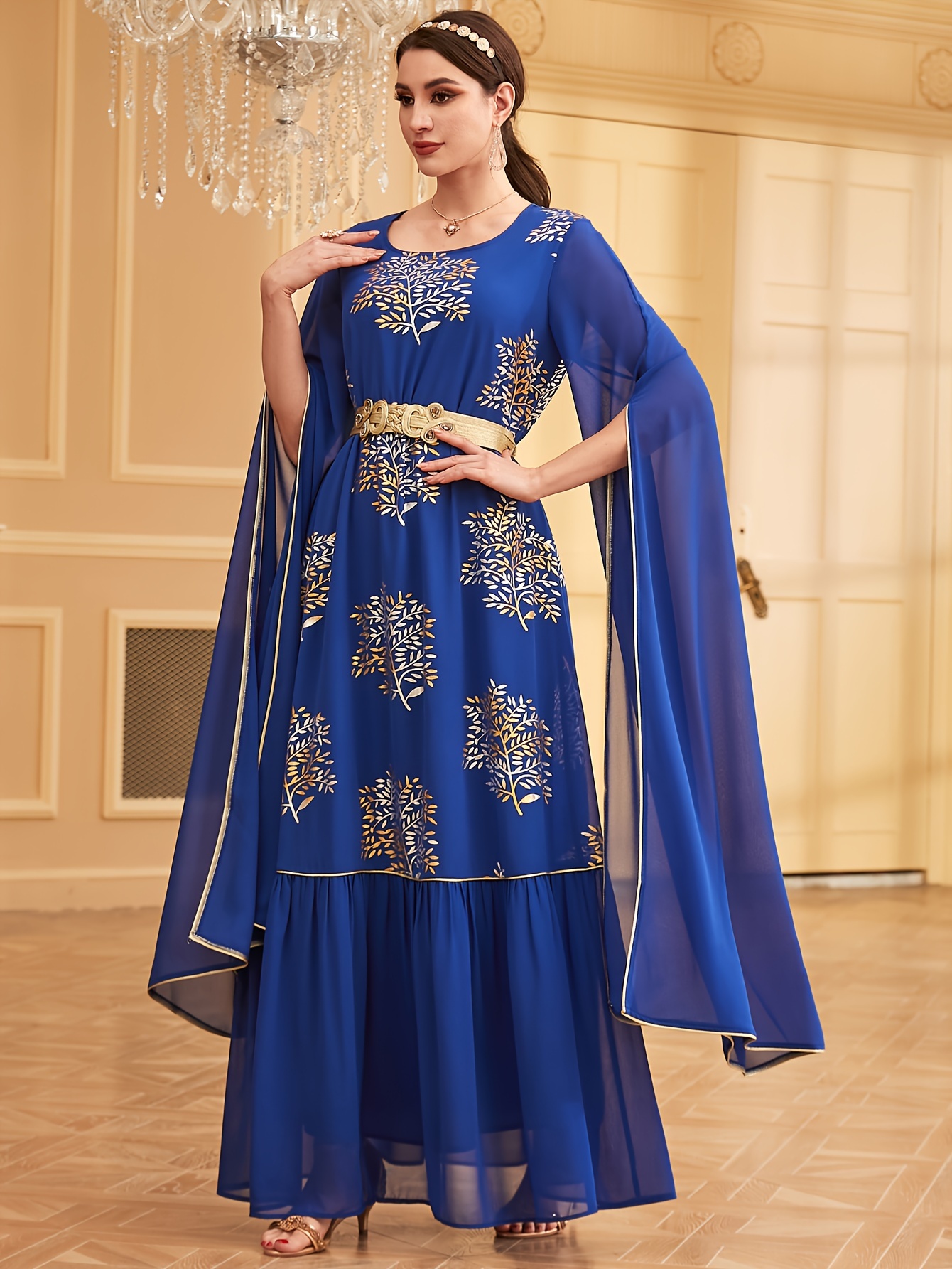 caftano a stampa elegante abito Temu Italy