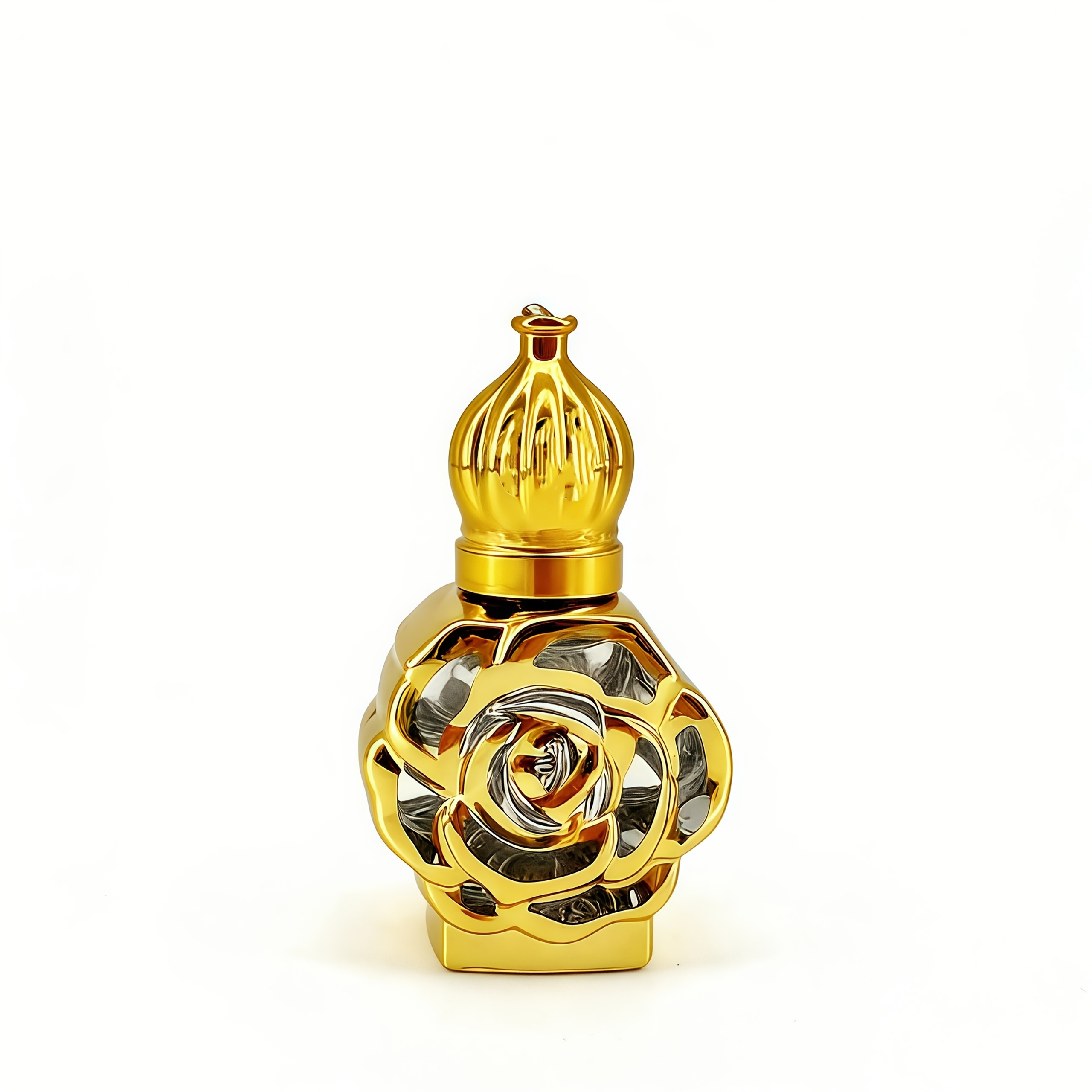 Image of Pink Perfume Oil Oriental Rose Shape | Rose Fragrance. Ideal For Romantic Evenings, Celebrations, And Gift During The Holidays