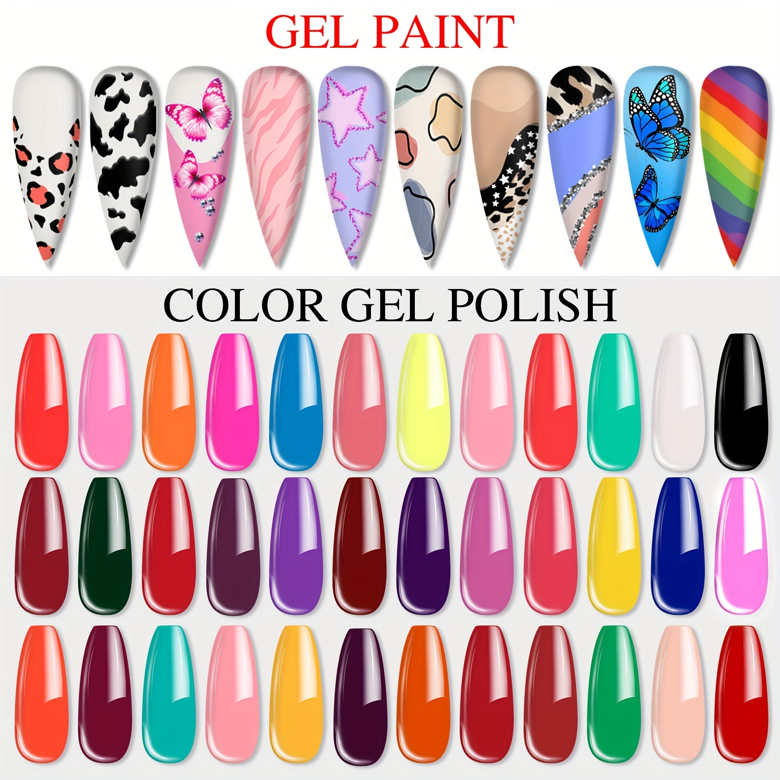 36 colors   nail art kit french ombre nail kit solid nail art gel polish with 15 pcs painting drawing nail brushes for diy nail   manicure nail salon details 3