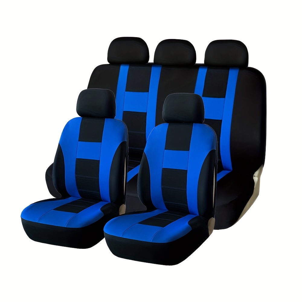 TEMU Housses de siège auto universelles 5 places, respirantes et confortables, en polyester avec rembourrage en éponge, adaptées à toutes et à tous