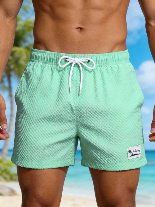 herren atmungsaktive bubble check badeshorts mit futter, für outdoor, wandern, laufen und sommeraktivitäten