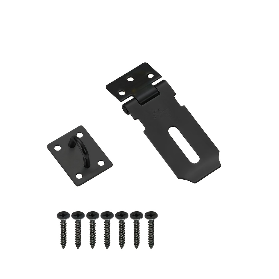 Image of 1 Durable 304 Stainless Steel Safety Latch With Mounting Screws, 3-inch Safety Door Catch, Metal Padlock-ready Hinge Lock, Suitable For Doors, Cabinets, And Chests - Made Of Sus 304 Metal