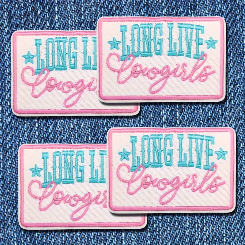 

4pcs Long Live Cowgirls Embroidered Iron-on Patches, For Jackets, T-shirts, , Backpacks, , Diy Sewing & , Mixed