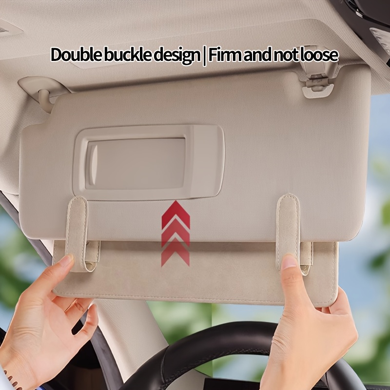 car sun visor extender uv protection anti glare adjustable back clip fits all vehicles premium   leather   removal sun visor for car vehicle interior accessory   durable material Product details 2